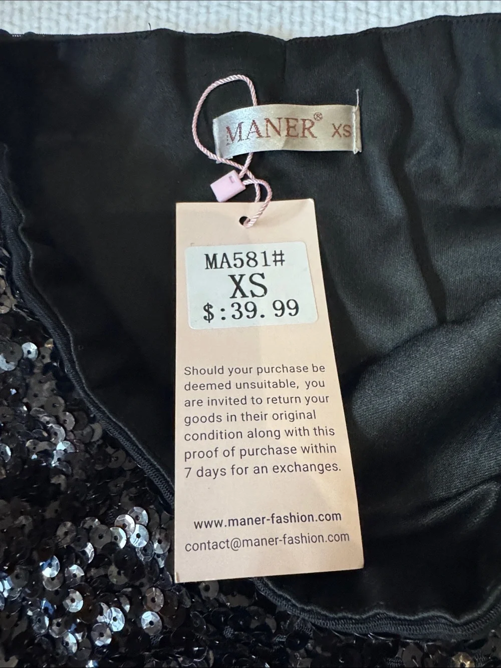 Maner NWT Women’s Black Sequin Mini Skirt Size XS